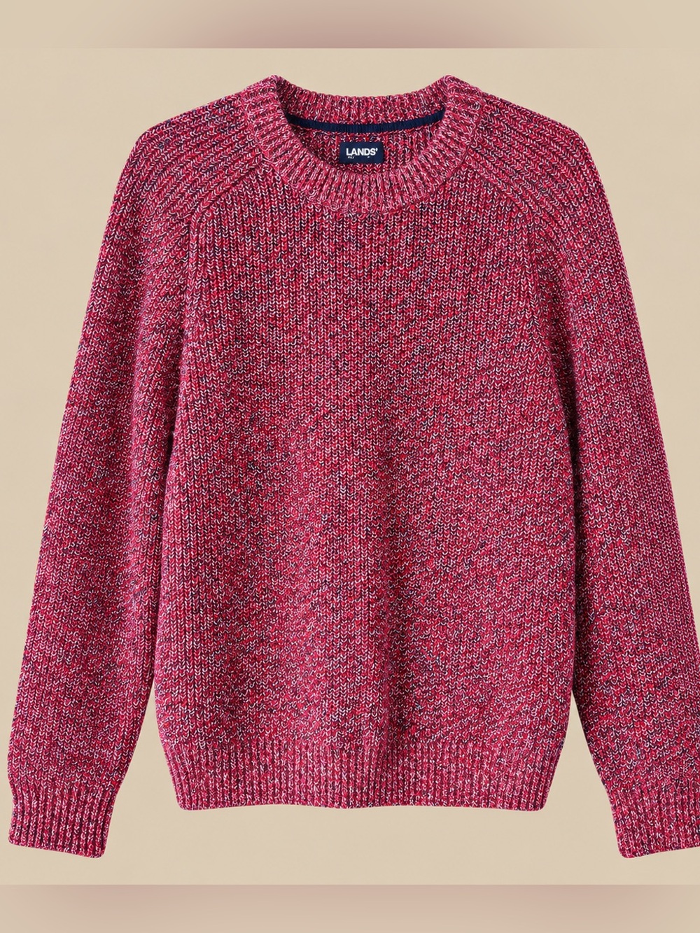 Granola Girl Lands End Cotton Knit Marled Sweater M